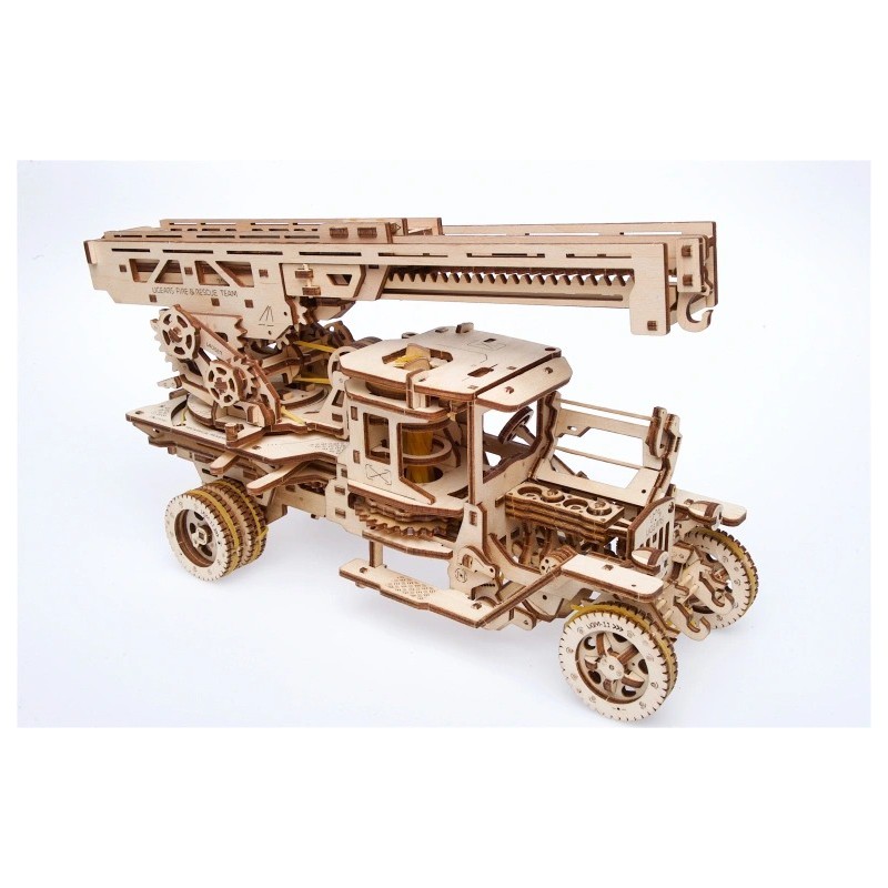 Brandweertruck met ladder, Hout 3D puzzel, Ugears