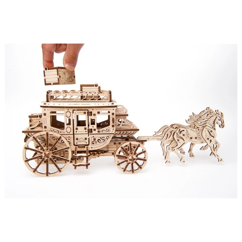 Postkoets, 3D Hout puzzel, Ugears