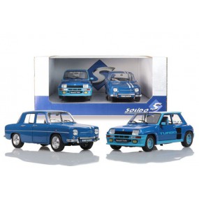Renault set, R5 Turbo blauw & R8 Gordini blauw 1:18