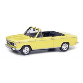 BMW 2002 Cabrio 2/2 (Baur), geel 1:43 Schuco