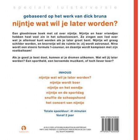 Nijntje boek+cd Nijntje wat wil je later worden?