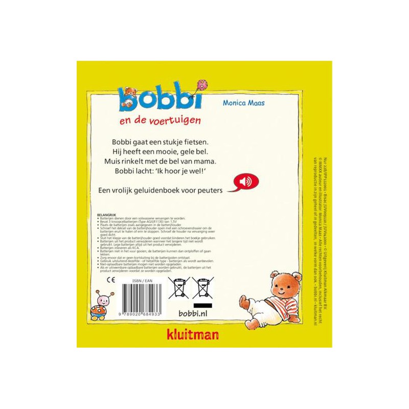 bobbie en voertuigen geluidenboek