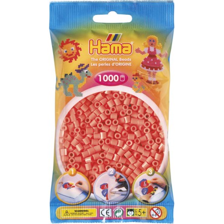 Hama strijkkralen - 1000 stuks - Pastel Rood