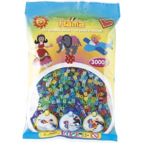 Hama strijkkralen - 3000 stuks - Gemengd Transparant Glitter