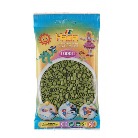 Hama strijkkralen - 1000 stuks - Olijf Groen