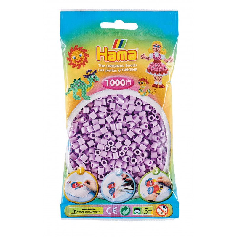 Hama strijkkralen - 1000 stuks - Pastel Lila