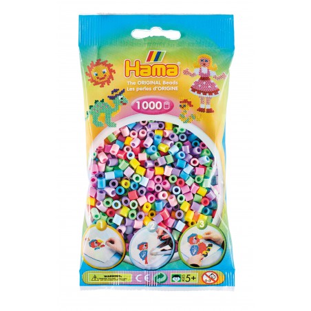 Hama strijkkralen - 1000 stuks - Gemengd Pastel Licht