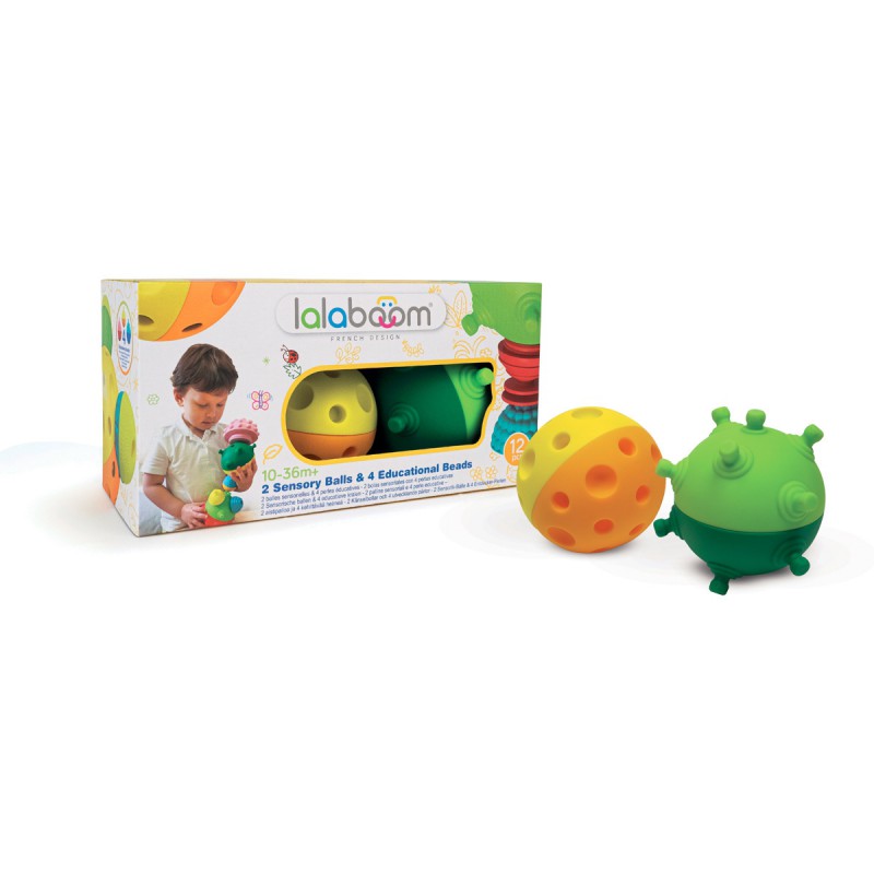 lalaboom Sensorische ballen & Educatieve kralen 12 stuks