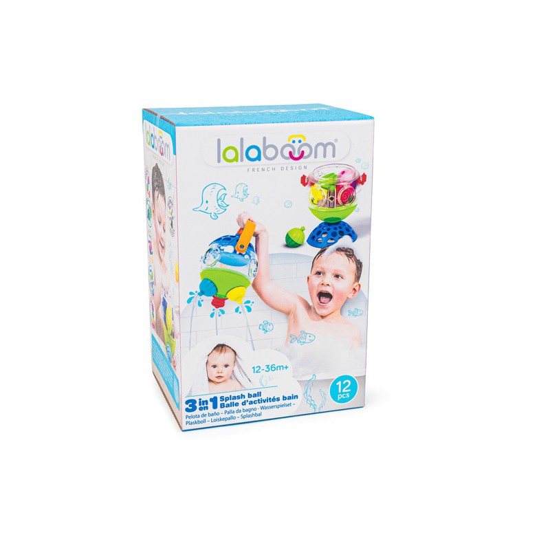 lalaboom Plonsbal en educatieve kralen 12 stuks