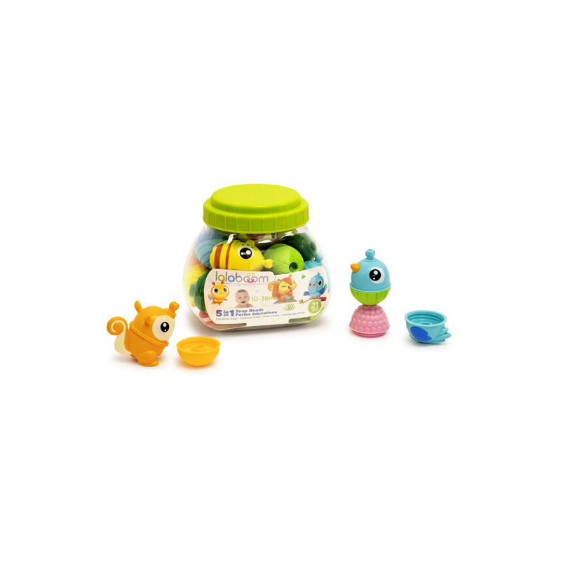 lalaboom Educatieve kralen met 3 dieren 21 stuks