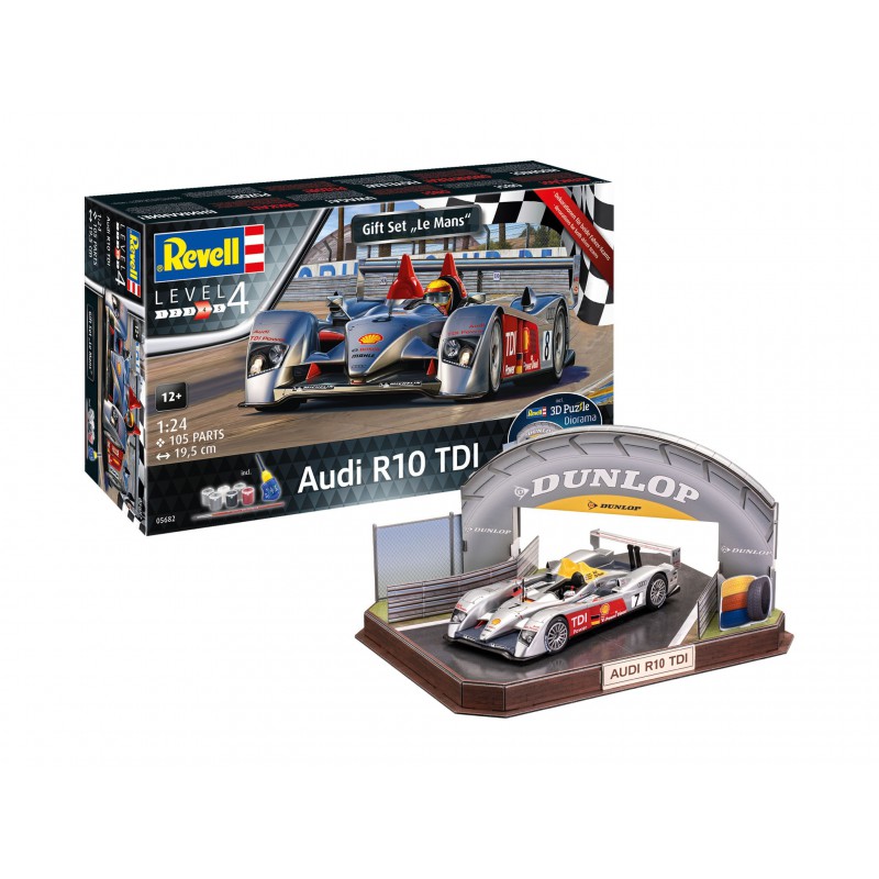 Audi R10 TDI LeMans + Diorama 3D puzzel, Revell