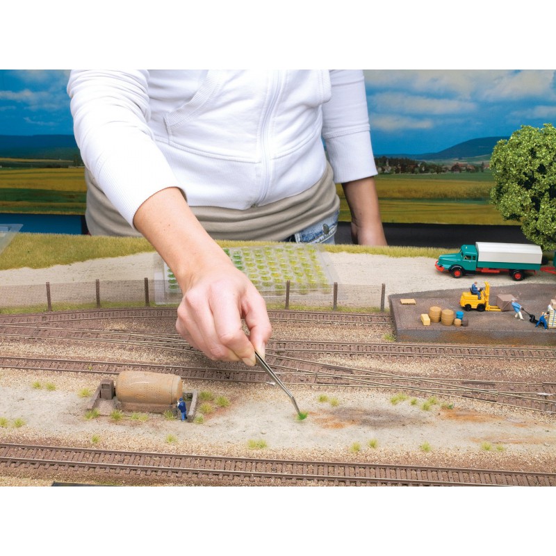 07041, Plukjes Gras Mini Set XL “veldplanten” groen geraffineerd, 42 stuks, 9 mm, Noch