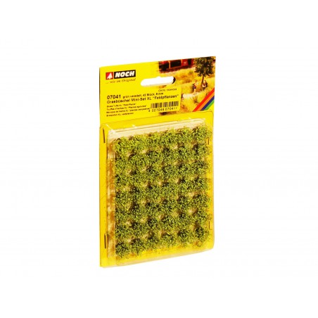 07041, Plukjes Gras Mini Set XL “veldplanten” groen geraffineerd, 42 stuks, 9 mm, Noch