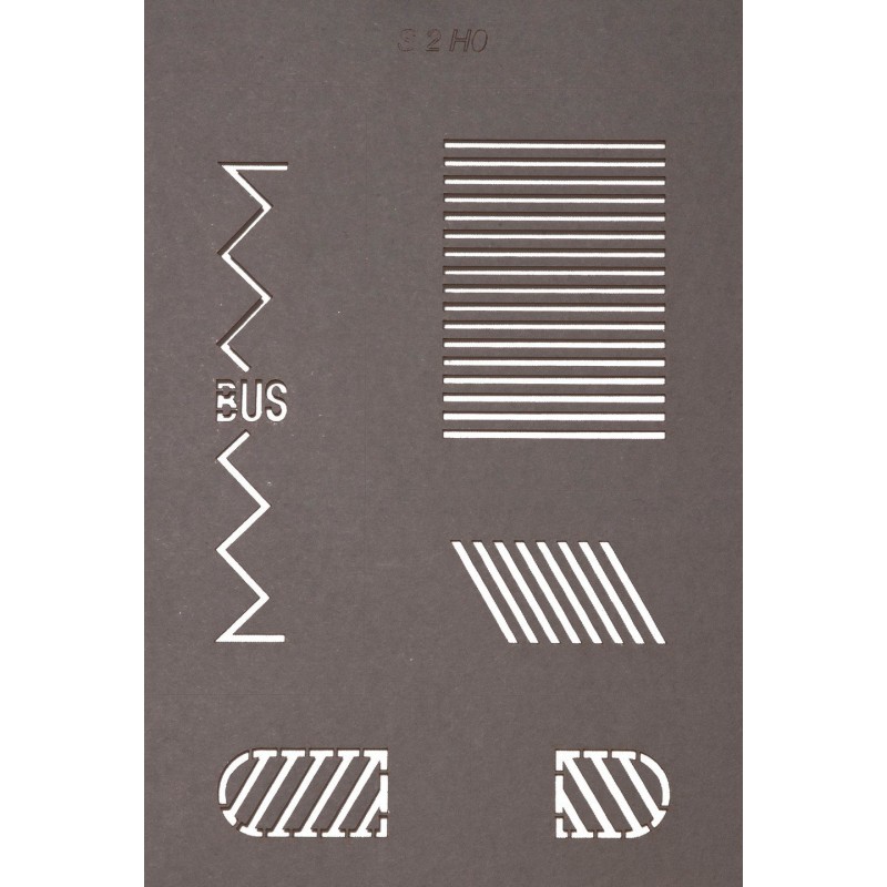 60745, Stencils voor wegmarkering 5 sjablonen, 43 tekens, Noch