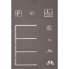 60745, Stencils voor wegmarkering 5 sjablonen, 43 tekens, Noch 60745, Stencils voor wegmarkering 5 sjablonen, 43 tekens, Noch