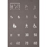 60745, Stencils voor wegmarkering 5 sjablonen, 43 tekens, Noch 60745, Stencils voor wegmarkering 5 sjablonen, 43 tekens, Noch