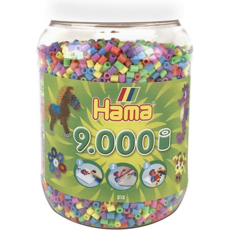 Hama strijkkralen - 9000 stuks Pastel in pot
