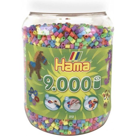 Hama strijkkralen - 9000 stuks Pastel in pot