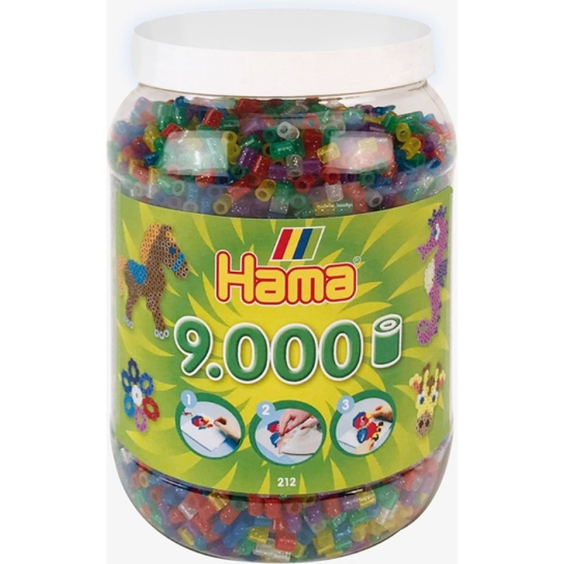 Hama strijkkralen - 9000 stuks Glitter in pot