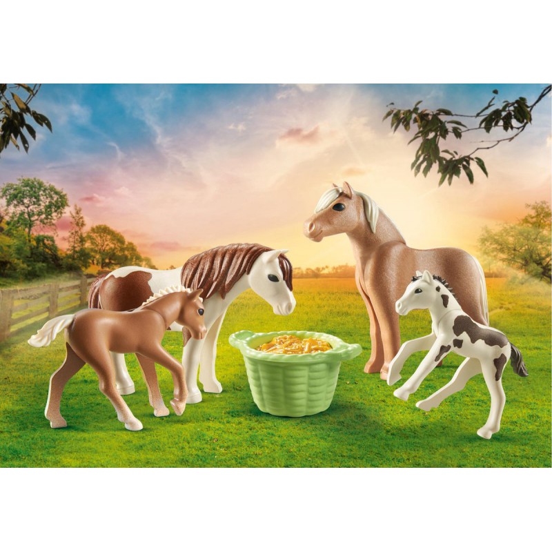 Playmobil - 2 IJslandse pony's met veulens 71000