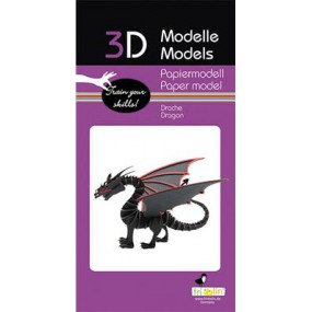 Fridolin - 3D Papiermodel Draak