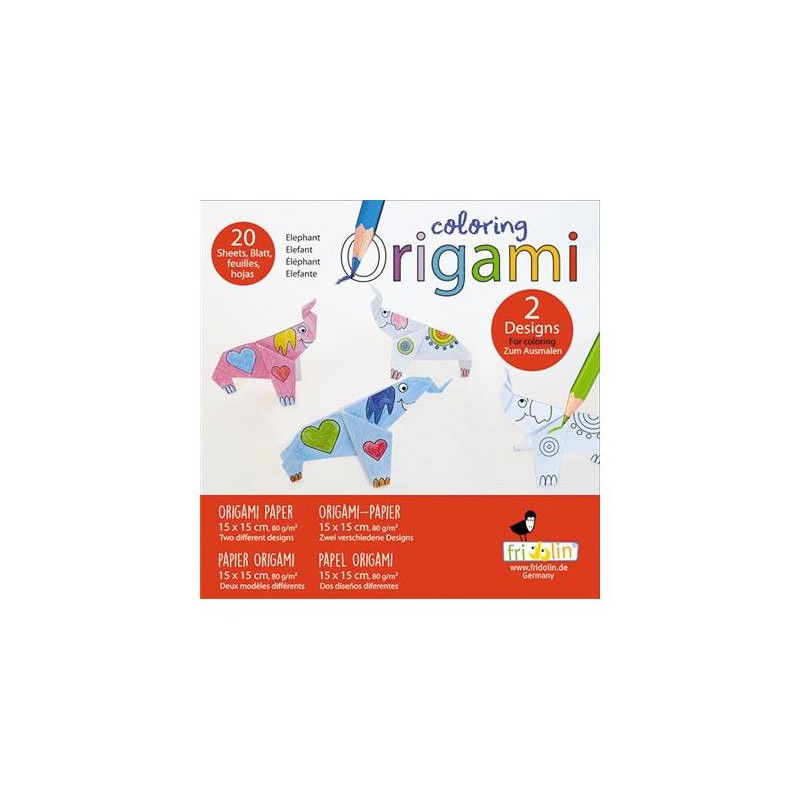 Fridolin Coloring Origami Olifant 15*15