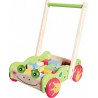 Spielmaus Houten Loopwagen met blokken, 20 st