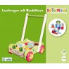 Spielmaus Houten Loopwagen met blokken, 20 st