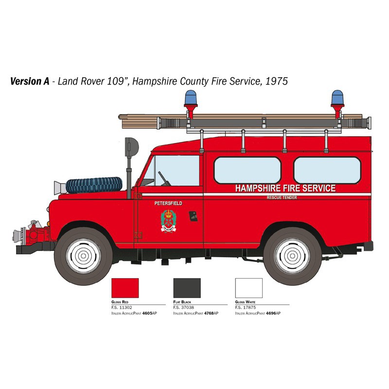 Land Rover Fire Truck 1:24, Italeri