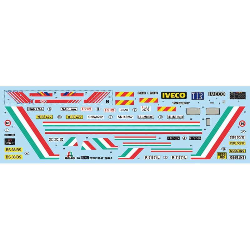 Iveco Turbostar 190-42 Canvas met lift, Italeri