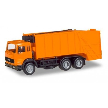 Iveco Turbo Vuilniswagen, oranje 1:87, Herpa