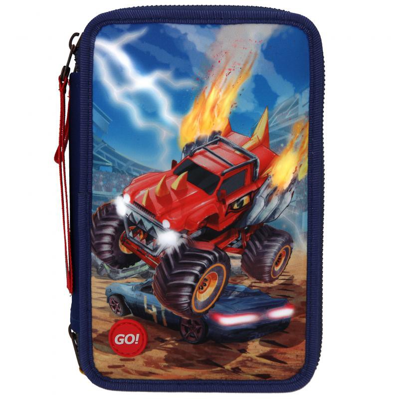 Monster Cars 3-vaks etui LED Monster Truck