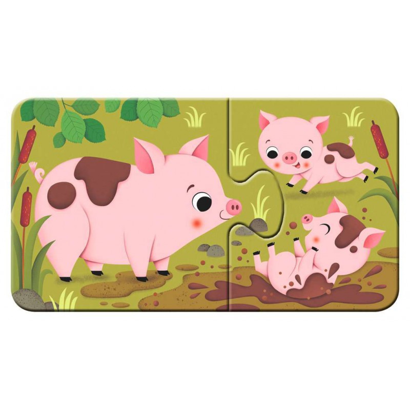 Dieren en hun kleintjes 9x2 stukjes ravensburger