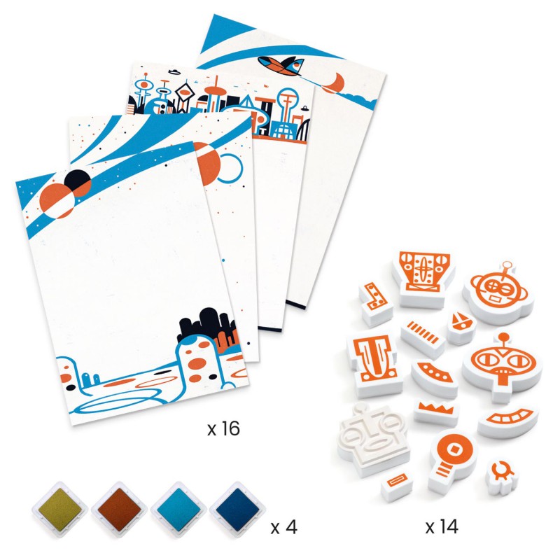 Djeco - Mix & Match Stamps Alien robots