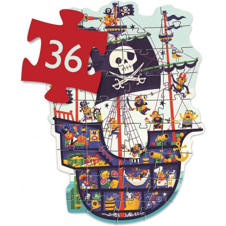 Djeco - Giant Puzzel: het piratenschip 36st