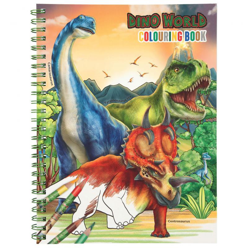 Dino World kleurboek met potloden