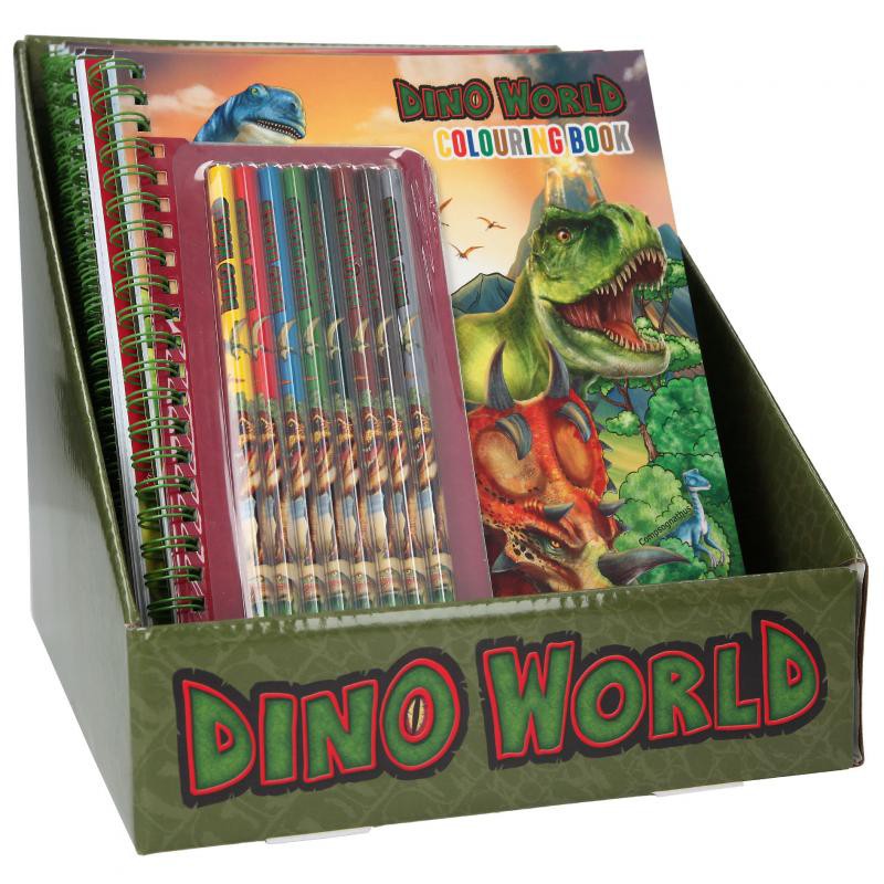 Dino World kleurboek met potloden
