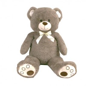 Beer pluche knuffel grijs 100 cm, Pluchiez