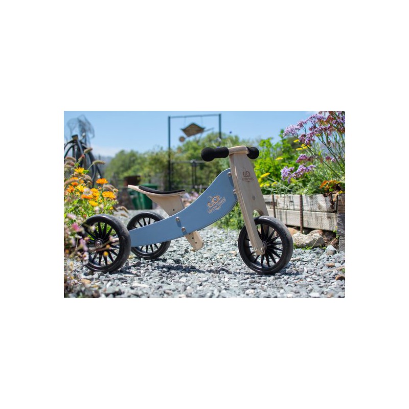 Kinderfeets Houten Loopfiets & Driewieler - Tiny Tot Blauw