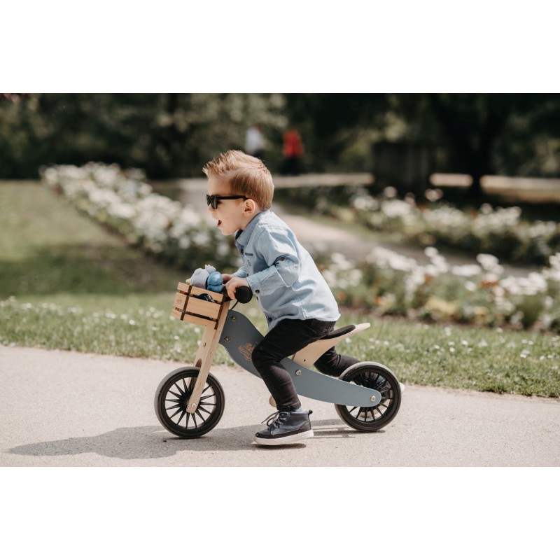 Kinderfeets Houten Loopfiets & Driewieler - Tiny Tot Blauw