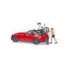 Bruder - Auto Roadster met Wielrenner Bruder - Auto Roadster met Wielrenner