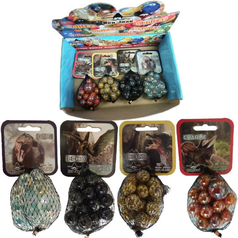 Knikkers - Dino's: Blue-Echo-Delta-Charlie, Assorti