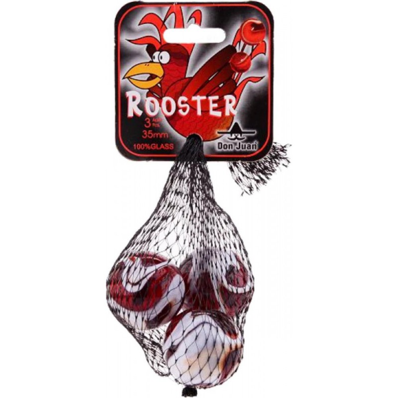 Knikkers Bonken - Rooster, 3 stuks.