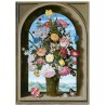 Vaas met Bloemen in Venster - Ambrosius Bosschaert  1000stukjes Puzzelman