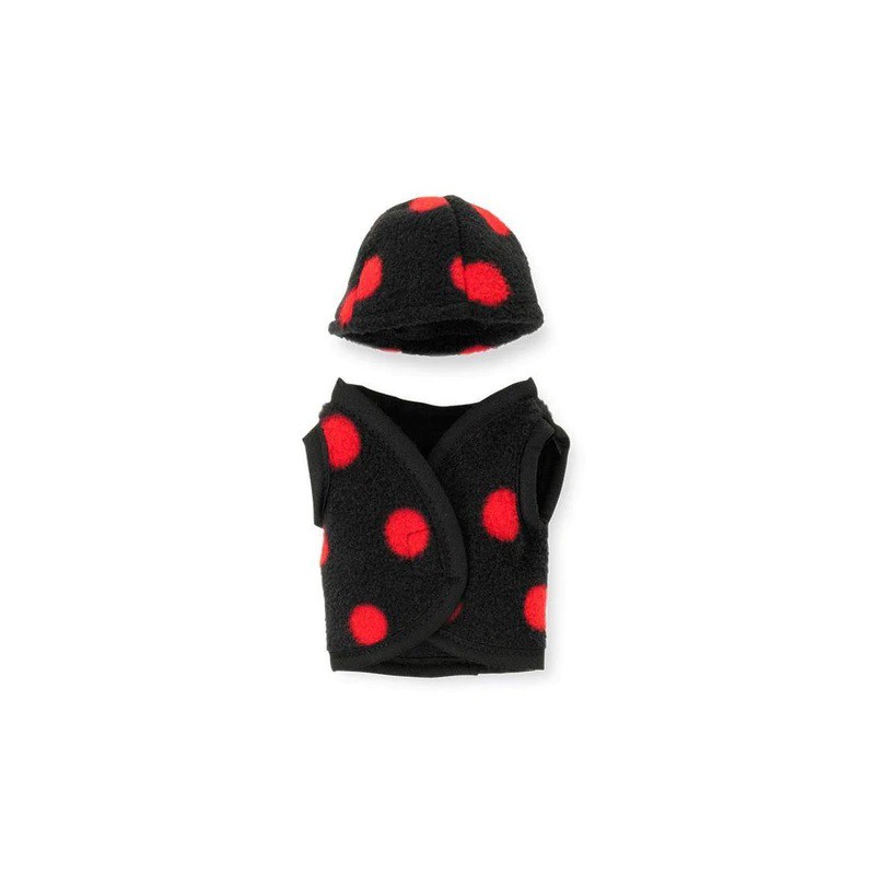 Crafty Ponies - Cap en vest zwart met rode stip