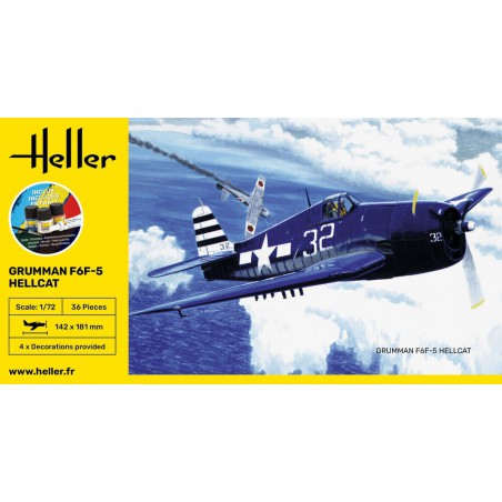 Grumman F6F-5 Hellcat 1:72 Starter Kit, Heller