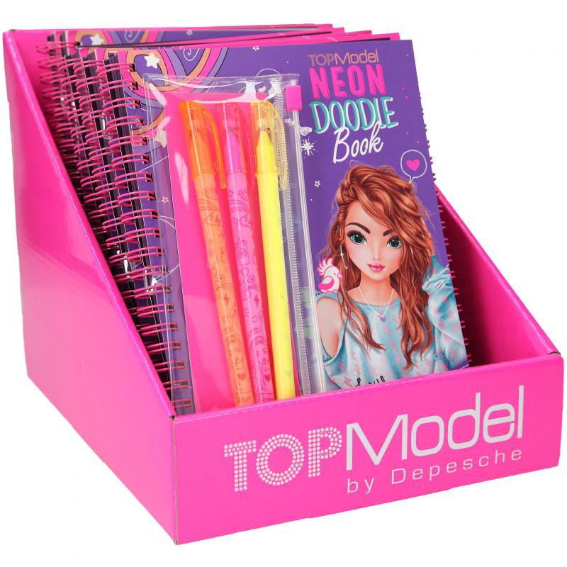 TOPModel Neon Doodle kleurboek met neon stiften, Depesche