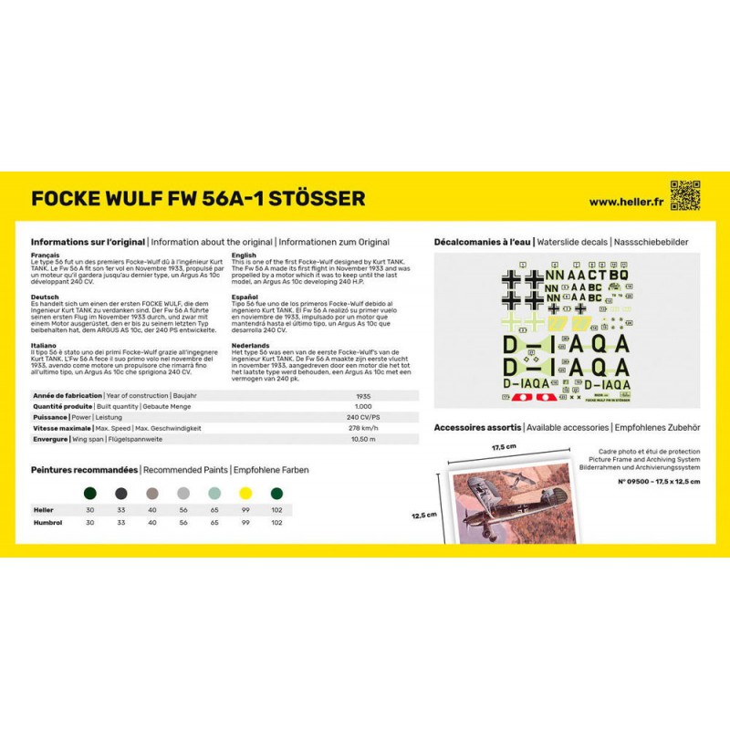 Focke Wulf FW 56A-1 Stösser 1:72 Starter Kit, Heller