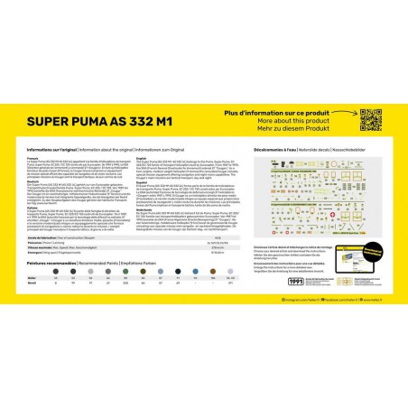 Super Puma AS 332 M1 1:72 Starter Kit, Heller