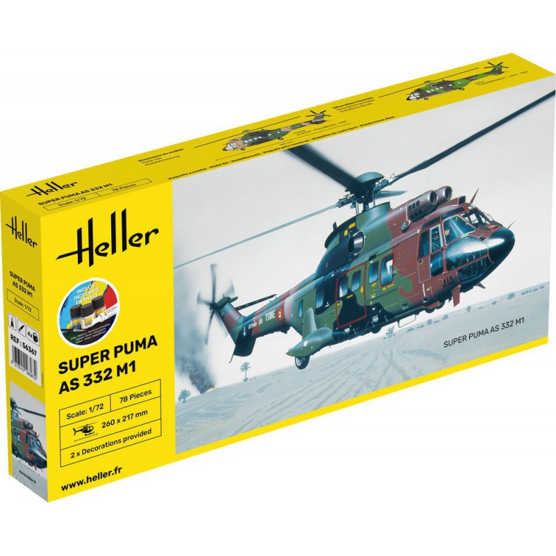 Super Puma AS 332 M1 1:72 Starter Kit, Heller
